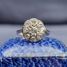 Load image into Gallery viewer, Antique 18ct Gold Old-Cut Diamond Cluster Ring, 1.00ct front view