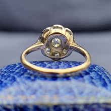 Load image into Gallery viewer, Antique 18ct Gold Old-Cut Diamond Cluster Ring, 1.00ct rear view