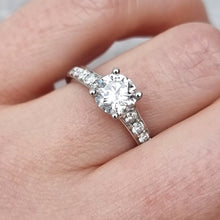 Load image into Gallery viewer, Platinum Diamond 1.00ct Ring with GIA Certificate on finger