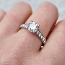 Load image into Gallery viewer, Platinum Diamond 1.00ct Ring with GIA Certificate on finger