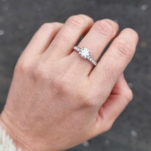 Load image into Gallery viewer, Platinum Diamond 1.00ct Ring with GIA Certificate on finger
