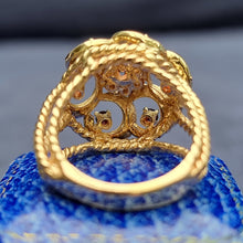 Load image into Gallery viewer, Vintage 14ct Gold Garnet & Pearl Statement Cluster Ring