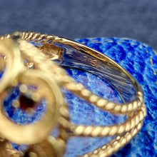 Load image into Gallery viewer, Vintage 14ct Gold Garnet & Pearl Statement Cluster Ring