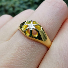 Load image into Gallery viewer, Edwardian 18ct Gold Solitaire Diamond Gypsy Ring