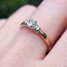 Load image into Gallery viewer, 9ct Gold Oval Diamond Solitaire Ring, 0.25ct on finger