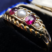 Load image into Gallery viewer, Antique 18ct Gold Ruby & Pearl Ring