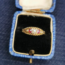 Load image into Gallery viewer, Antique 18ct Gold Ruby & Pearl Ring