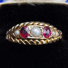 Load image into Gallery viewer, Antique 18ct Gold Ruby & Pearl Ring