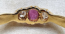 Load image into Gallery viewer, Vintage 18ct Gold Ruby & Diamond Three Stone Ring