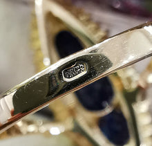 Load image into Gallery viewer, Victorian 18ct Gold Sapphire & Diamond Navette Cluster Ring