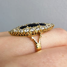 Load image into Gallery viewer, Victorian 18ct Gold Sapphire & Diamond Navette Cluster Ring