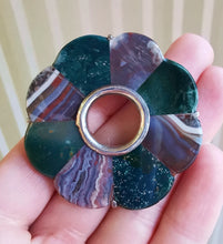 Load image into Gallery viewer, Large Antique Scottish Silver Agate Circular Brooch