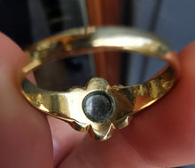 Load image into Gallery viewer, Antique 9ct Gold Emerald & Pearl Mourning Ring