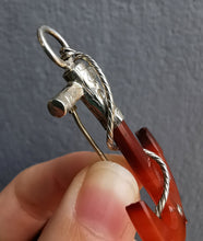 Load image into Gallery viewer, Victorian Silver Agate Anchor Brooch