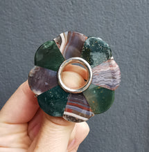 Load image into Gallery viewer, Large Antique Scottish Silver Agate Circular Brooch