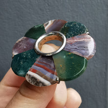 Load image into Gallery viewer, Large Antique Scottish Silver Agate Circular Brooch