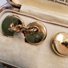 Load image into Gallery viewer, Art Deco Gold Mother of Pearl, Enamel & Diamond Cufflinks