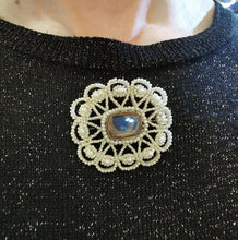 Load image into Gallery viewer, Georgian/Victorian Seed Pearl & Mother of Pearl Mourning Brooch