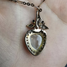 Load image into Gallery viewer, Antique 9ct Gold Moonstone & Diamond Heart Pendant