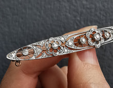 Load image into Gallery viewer, Edwardian Platinum & 18ct Gold Diamond Bar Brooch