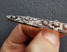 Load image into Gallery viewer, Edwardian Platinum & 18ct Gold Diamond Bar Brooch