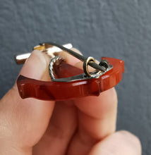 Load image into Gallery viewer, Victorian Silver Agate Anchor Brooch
