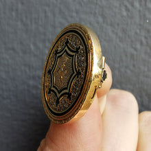 Load image into Gallery viewer, Antique 15ct Gold & Black Enamel Brooch/PendantAntique 15ct Gold & Black Enamel Brooch/Pendant | Circa 1880