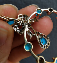 Load image into Gallery viewer, Edwardian 15ct Gold Turquoise & Diamond Bow Pendant