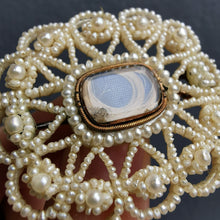 Load image into Gallery viewer, Georgian/Victorian Seed Pearl & Mother of Pearl Mourning Brooch