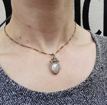 Load image into Gallery viewer, Antique 9ct Gold Moonstone & Diamond Heart Pendant