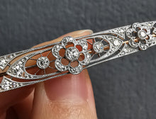 Load image into Gallery viewer, Edwardian Platinum & 18ct Gold Diamond Bar Brooch