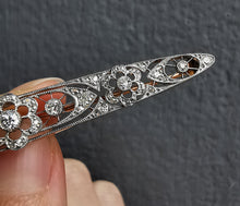Load image into Gallery viewer, Edwardian Platinum & 18ct Gold Diamond Bar Brooch