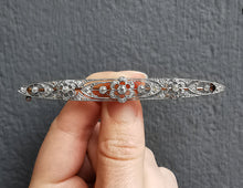 Load image into Gallery viewer, Edwardian Platinum & 18ct Gold Diamond Bar Brooch