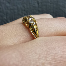 Load image into Gallery viewer, Antique 18ct Gold Diamond Carved Half Hoop Ring