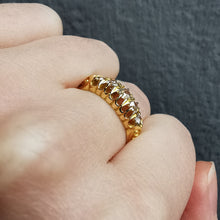 Load image into Gallery viewer, Antique 18ct Gold Diamond Carved Half Hoop Ring