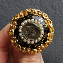 Load image into Gallery viewer, Victorian 18ct Gold Enamel & Pearl Mourning Brooch