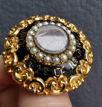 Load image into Gallery viewer, Victorian 18ct Gold Enamel & Pearl Mourning Brooch