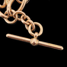 Load image into Gallery viewer, A large link Albert chain necklace in rose gold with a T-bar
