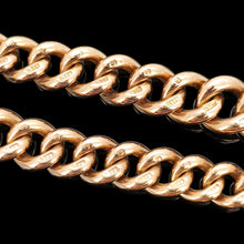 Load image into Gallery viewer, Close-up of rose gold curb links, on a black background
