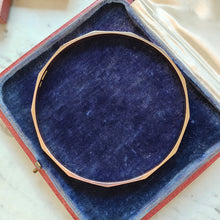 Load image into Gallery viewer, A rose gold solid slave bangle bracelet, in an antique box

