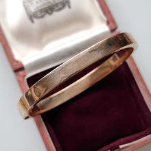 Load image into Gallery viewer, Edwardian 9ct Rose Gold Engraved Bangle, Hallmarked Chester 1906 back
