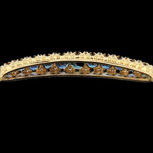 Load image into Gallery viewer, Antique 18ct Yellow Gold Sapphire and Diamond Hinged Bangle

