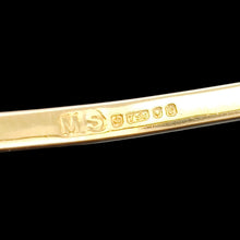 Load image into Gallery viewer, An 18 carat gold London 1977 hallmark and MS maker's mark inside a yellow gold bangle
