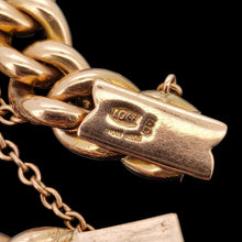 Load image into Gallery viewer, A 10CT LONDON MADE stamp on a rose gold bracelet clasp
