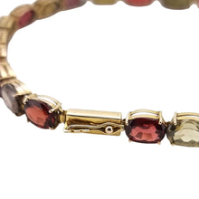 Load image into Gallery viewer, Vintage 9ct Gold Tourmaline, Garnet, Spinel, Iolite and Zircon Bracelet clasp
