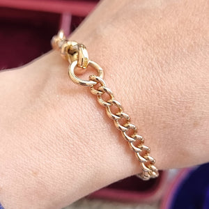 Antique 9ct Rose Gold Curb Bracelet