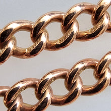 Load image into Gallery viewer, Antique 9ct Rose Gold Curb Bracelet stamped links
