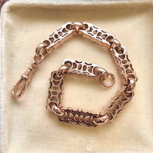 Load image into Gallery viewer, Vintage 9ct Rose Gold Fancy Link Bracelet in box
