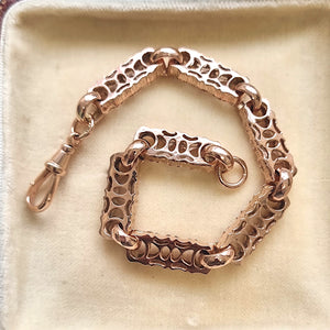 Vintage 9ct Rose Gold Fancy Link Bracelet in box