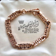 Load image into Gallery viewer, Vintage 9ct Rose Gold Fancy Link Bracelet in box
